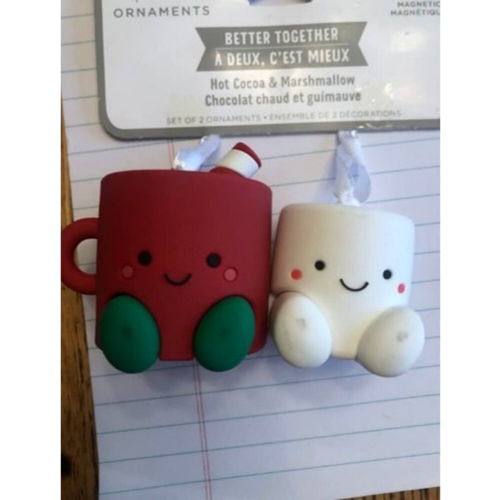 Better Together Hot Cocoa and Marshmallow Magnetic Christmas Ornaments